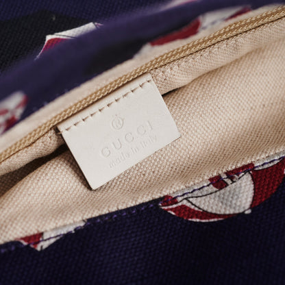 Gucci Nylon Tote Bag Umbrellas Navy Blue