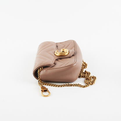 Gucci GG Supermini Marmont Matelasse Dusty Pink