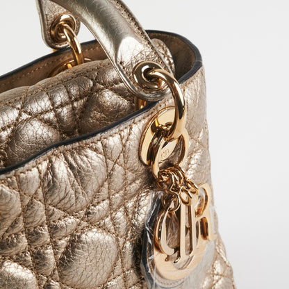 Dior Small Lady Dior Metallic Gold