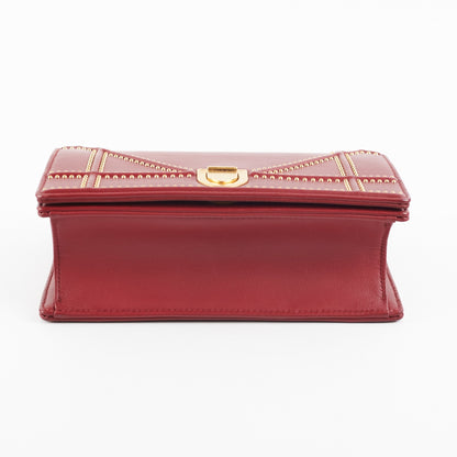 Christian Dior Diorama Burgundy Studded Crossbody Bag