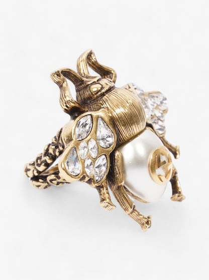 Gucci GG Bee Ring Antique Gold / Pearl Base Metal 13 (Circumference - 53mm)