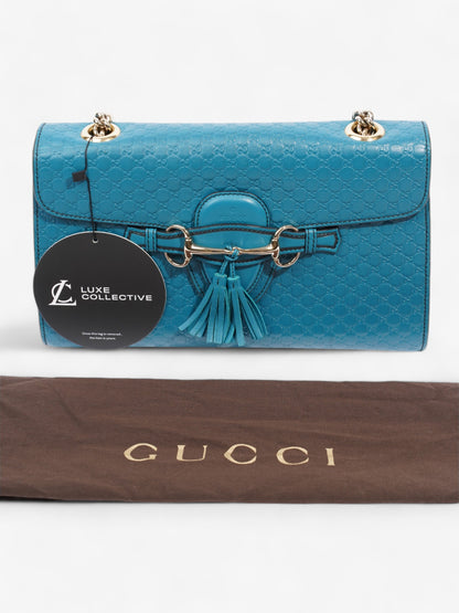 Gucci Emily Guccissima Chain Deep Cobalt Embossed Leather Medium