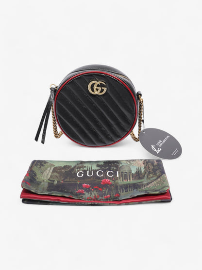 Gucci GG Marmont Round Black / Red Matelasse Leather