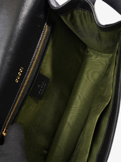 Gucci Torchon GG Ring Black Calfskin Leather Small
