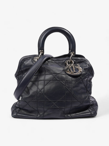 Christian Dior Granville Bag Navy Blue Leather Medium