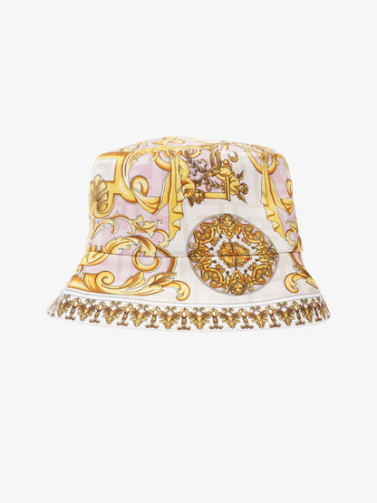 Fendi x Versace Fendace FF Baroque Bucket Hat Pink / Yellow / White Silk Medium