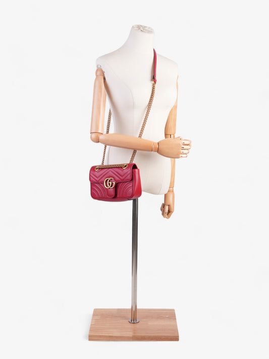Gucci GG Marmont Red Matelasse Leather Mini
