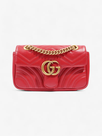 Gucci GG Marmont Red Matelasse Leather Mini