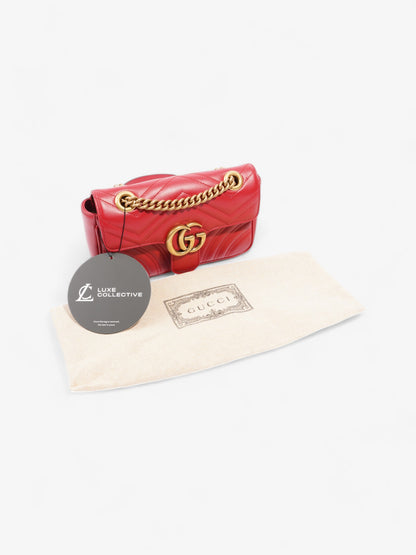 Gucci GG Marmont Red Matelasse Leather Mini
