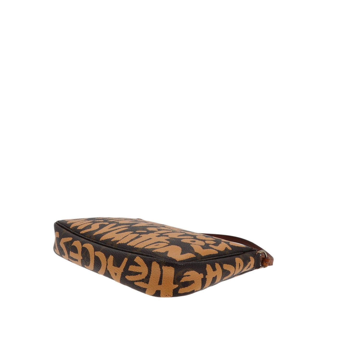 LOUIS VUITTON X Stephen Sprouse Limited Edition Graffiti Pochette Accessorie bag in brown canvas
