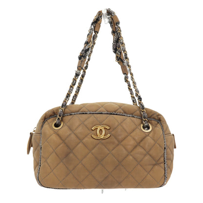 Chanel Leather Beige Shoulder Bag 2