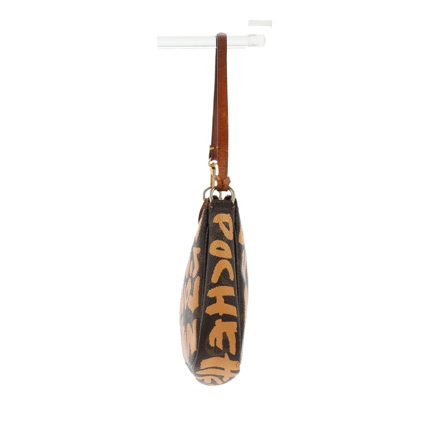 LOUIS VUITTON X Stephen Sprouse Limited Edition Graffiti Pochette Accessorie bag in brown canvas