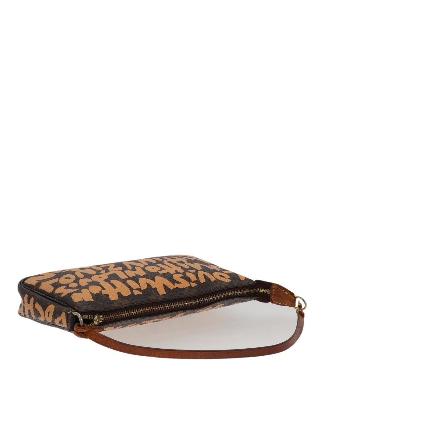 LOUIS VUITTON X Stephen Sprouse Limited Edition Graffiti Pochette Accessorie bag in brown canvas