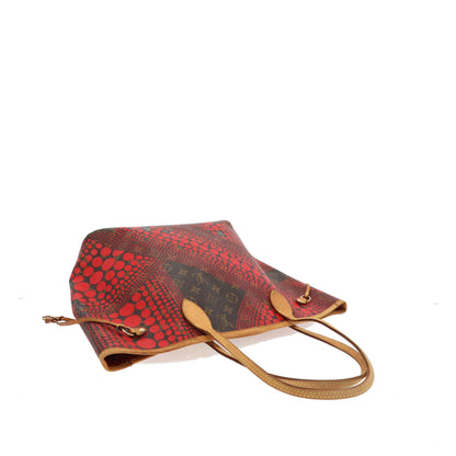 LOUIS VUITTON Limited Edition Rouge Yayoi Kusama Monogram Waves Neverfull MM Bag