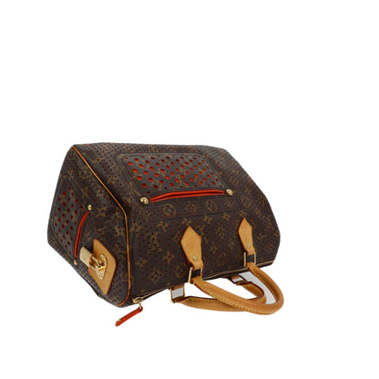 LOUIS VUITTON Limited Edition Orange Monogram Perforated Speedy 30 Handbag