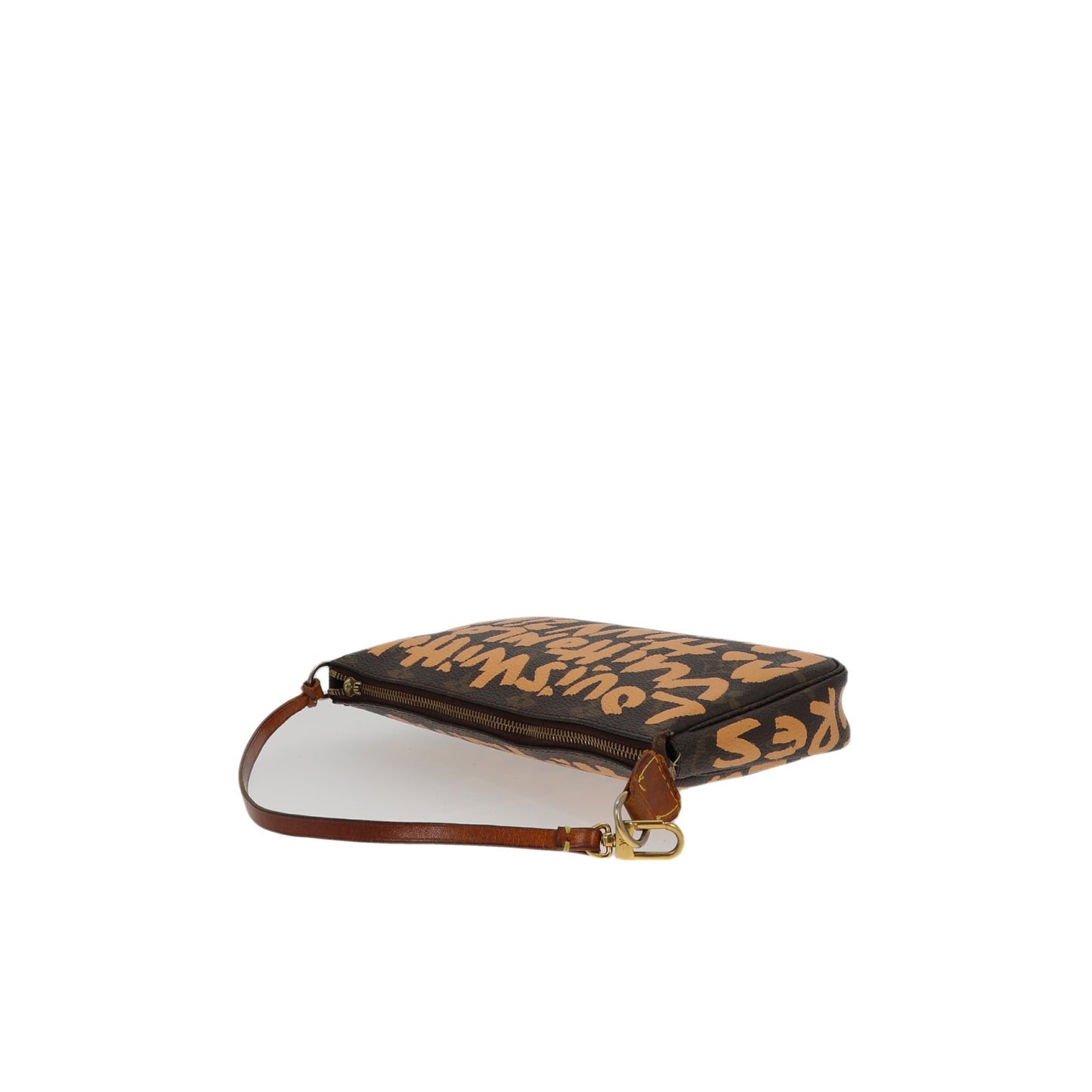 LOUIS VUITTON X Stephen Sprouse Limited Edition Graffiti Pochette Accessorie bag in brown canvas