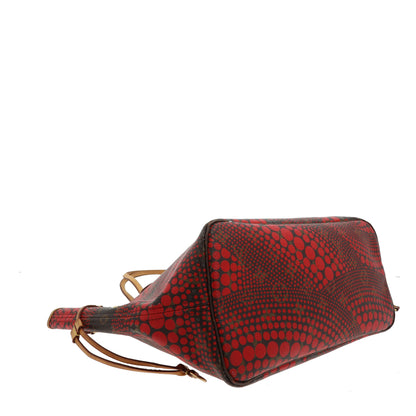 LOUIS VUITTON Limited Edition Rouge Yayoi Kusama Monogram Waves Neverfull MM Bag