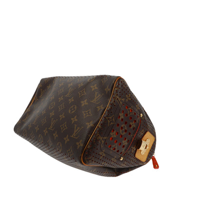 LOUIS VUITTON Limited Edition Orange Monogram Perforated Speedy 30 Handbag