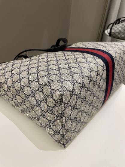Gucci Ophidia GG Tote Beige/ Blue GG Supreme Canvas