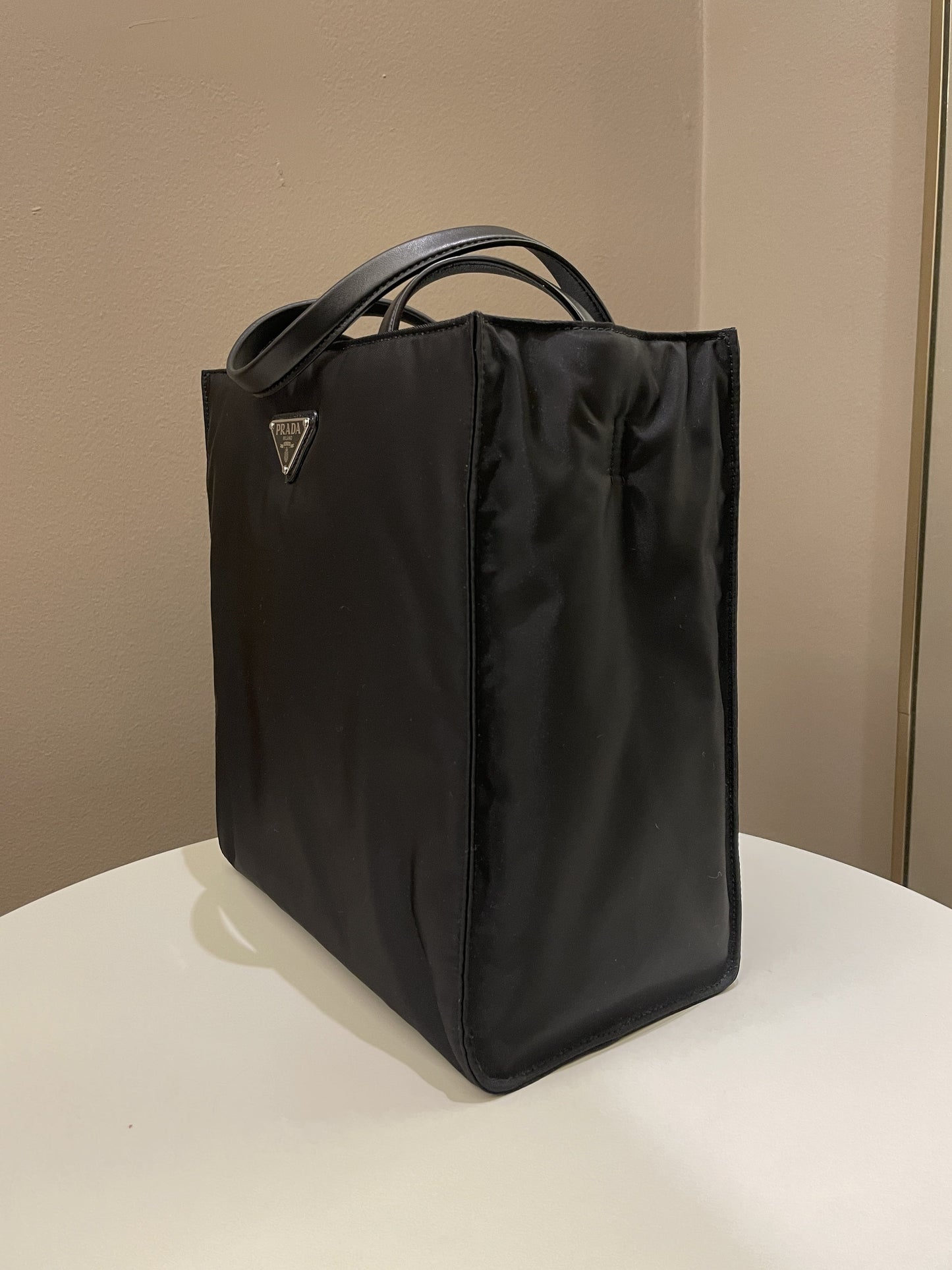 Prada Padded Two Way Shopper Tote Black Nylon