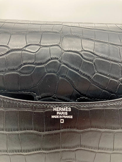 Hermes Constance 24 Matte Black Alligator Ombre Lizard Marquette Palladium Hardware