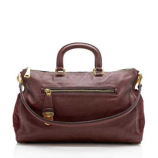 Prada Saffiano Leather Tessuto Large Tote (SHF-11814)