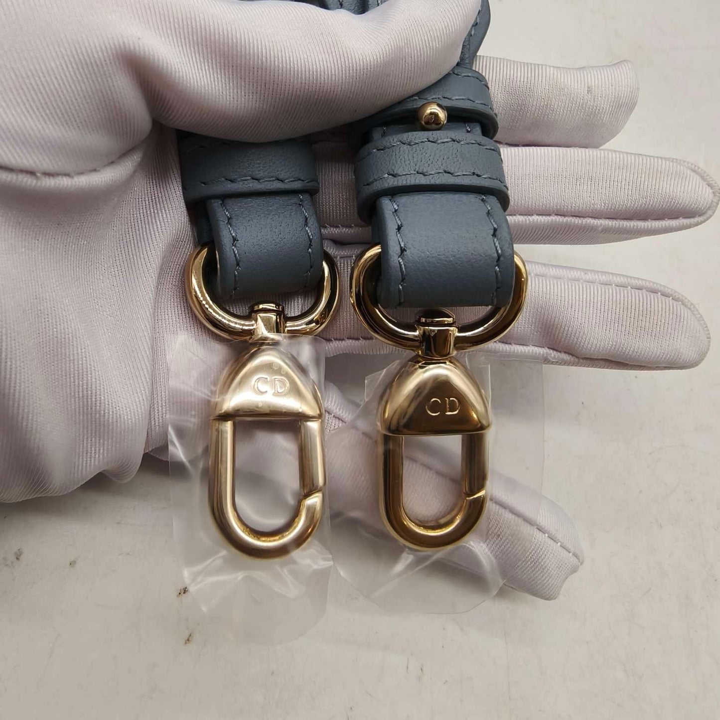 Pre-owned Certified Dior MyABC Dior Small Sky Blue Lambskin Golden Hardware and Blue Charms, Full Set