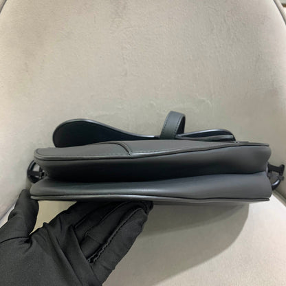 Pre-owned Certified Dior Saddle Medium So Black Matte Calfskin, 2022, w/ dust bag