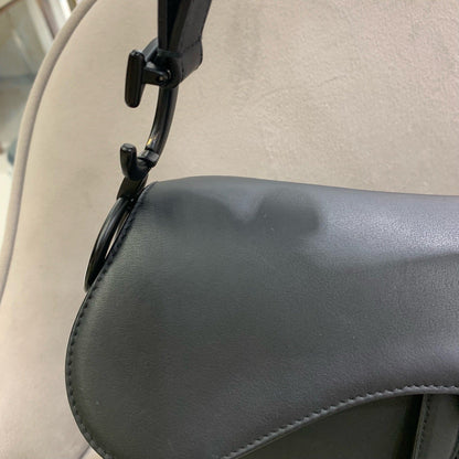 Pre-owned Certified Dior Saddle Medium So Black Matte Calfskin, 2022, w/ dust bag