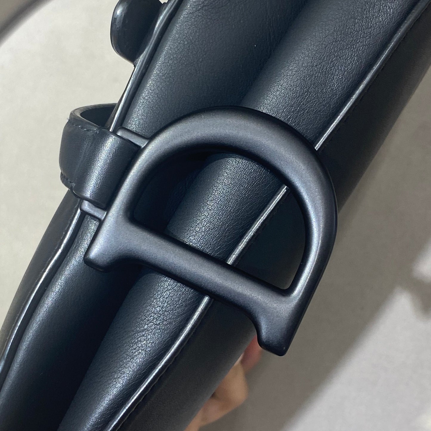 Pre-owned Certified Dior Saddle Medium So Black Matte Calfskin, 2022, w/ dust bag