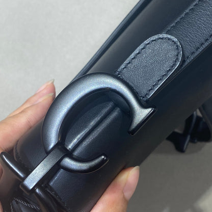 Pre-owned Certified Dior Saddle Medium So Black Matte Calfskin, 2022, w/ dust bag