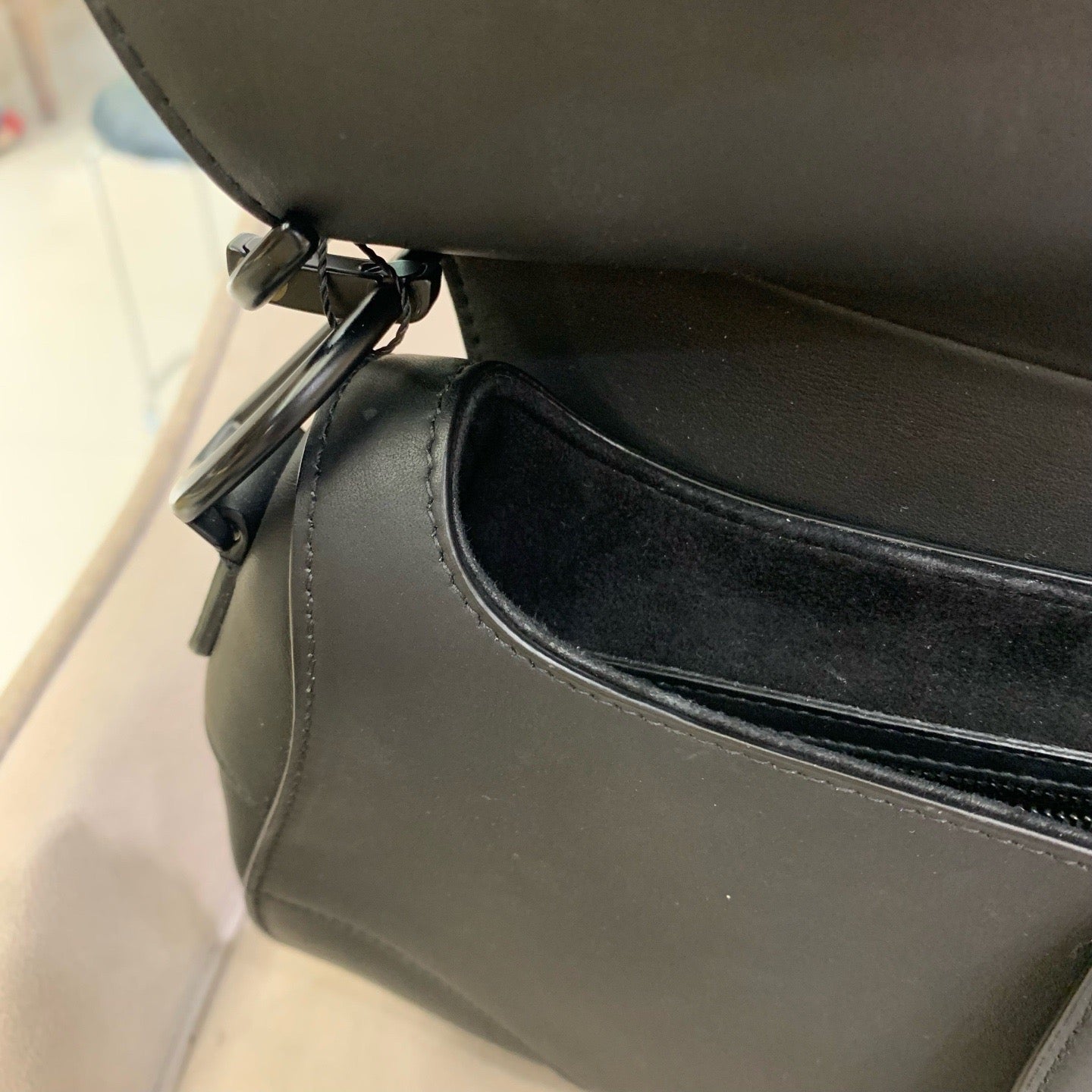 Pre-owned Certified Dior Saddle Medium So Black Matte Calfskin, 2022, w/ dust bag