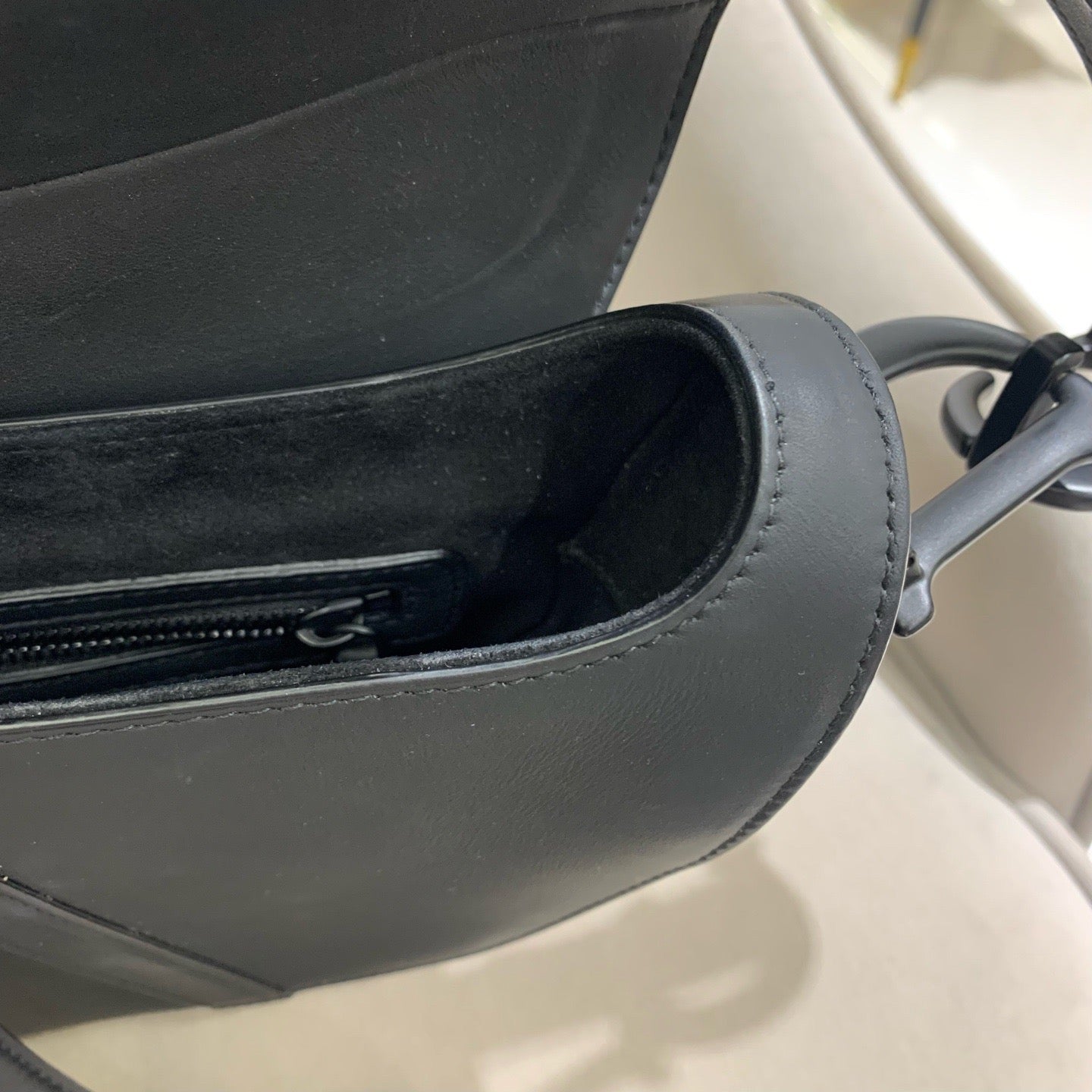 Pre-owned Certified Dior Saddle Medium So Black Matte Calfskin, 2022, w/ dust bag