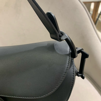 Pre-owned Certified Dior Saddle Medium So Black Matte Calfskin, 2022, w/ dust bag