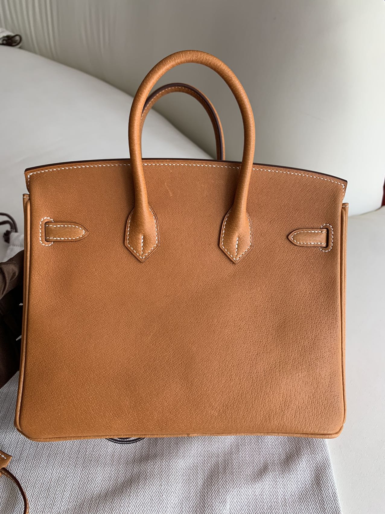 Pre-owned Certified Hermes Birkin 25 in 1H Toffee Peau Porc Pigskin with Golden Hardware, 2022, w/ Full Set