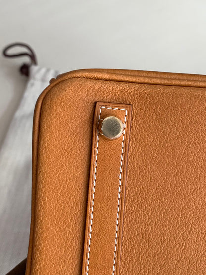 Pre-owned Certified Hermes Birkin 25 in 1H Toffee Peau Porc Pigskin with Golden Hardware, 2022, w/ Full Set