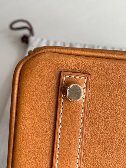 Pre-owned Certified Hermes Birkin 25 in 1H Toffee Peau Porc Pigskin with Golden Hardware, 2022, w/ Full Set