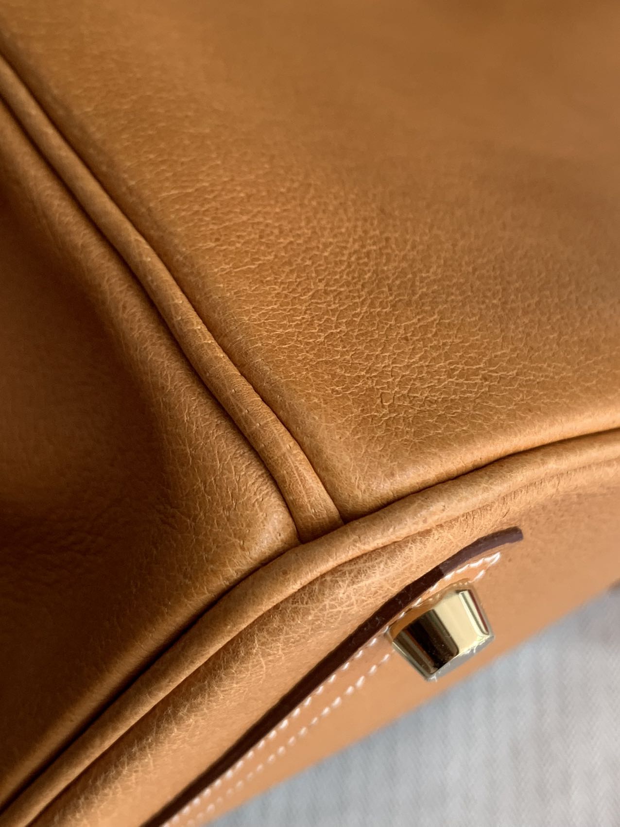 Pre-owned Certified Hermes Birkin 25 in 1H Toffee Peau Porc Pigskin with Golden Hardware, 2022, w/ Full Set