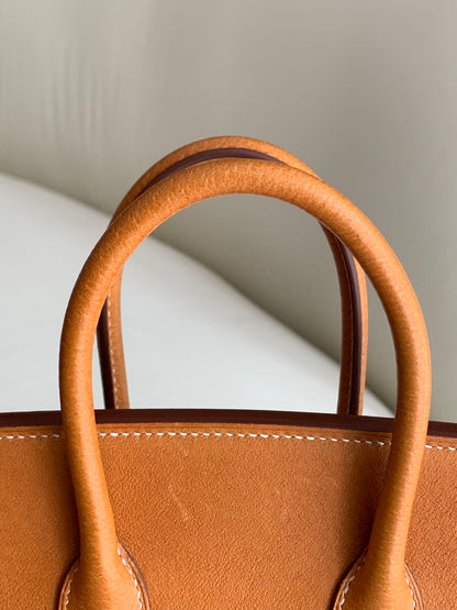 Pre-owned Certified Hermes Birkin 25 in 1H Toffee Peau Porc Pigskin with Golden Hardware, 2022, w/ Full Set