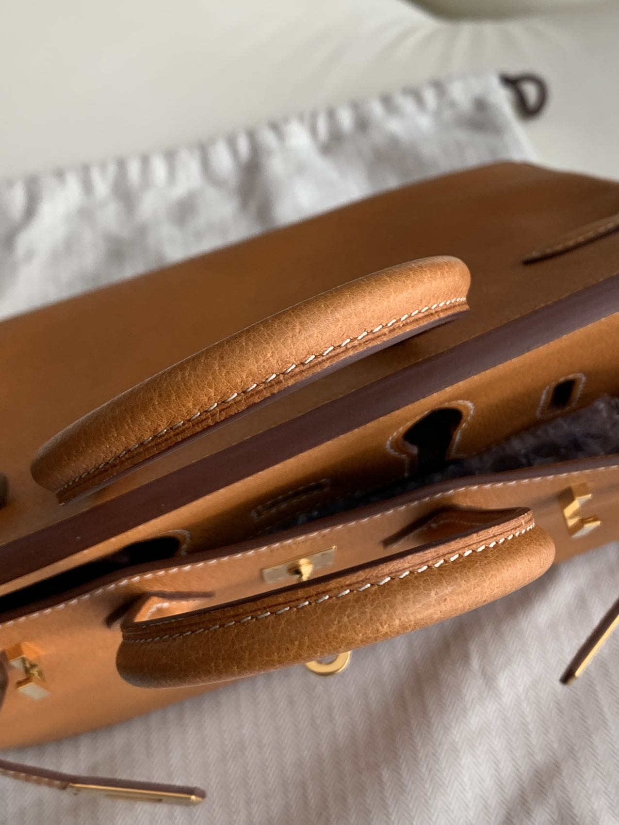 Pre-owned Certified Hermes Birkin 25 in 1H Toffee Peau Porc Pigskin with Golden Hardware, 2022, w/ Full Set