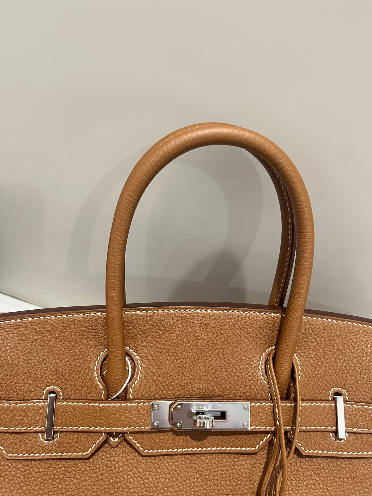 Pre-owned Certified Hermes Birkin 30 Golden Brown Togo Leather with Palladium Hardware, 2018 (C), w/ Full set