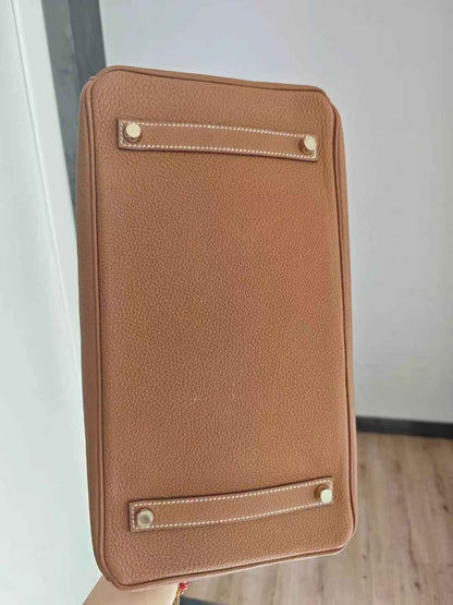 Pre-owned Certified Hermes Birkin 35 Golden Brown Togo with Golden Hardware, 2013 (Q), w/ lock&key, dust bag