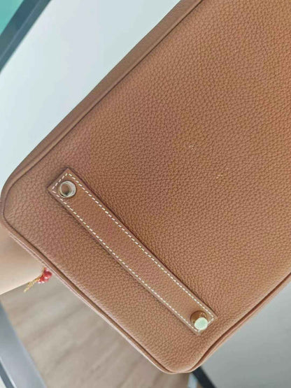 Pre-owned Certified Hermes Birkin 35 Golden Brown Togo with Golden Hardware, 2013 (Q), w/ lock&key, dust bag