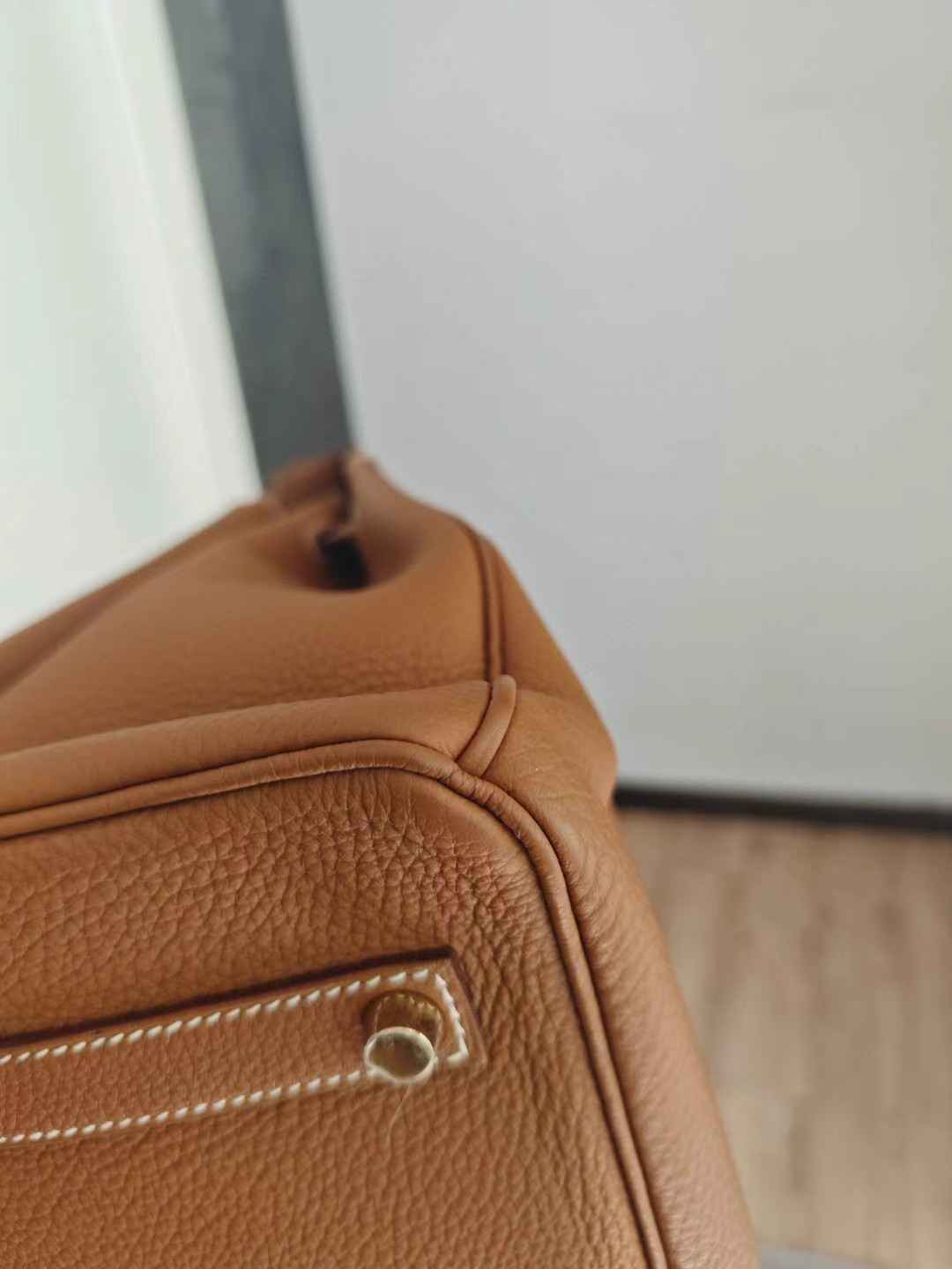 Pre-owned Certified Hermes Birkin 35 Golden Brown Togo with Golden Hardware, 2013 (Q), w/ lock&key, dust bag