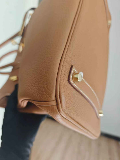 Pre-owned Certified Hermes Birkin 35 Golden Brown Togo with Golden Hardware, 2013 (Q), w/ lock&key, dust bag