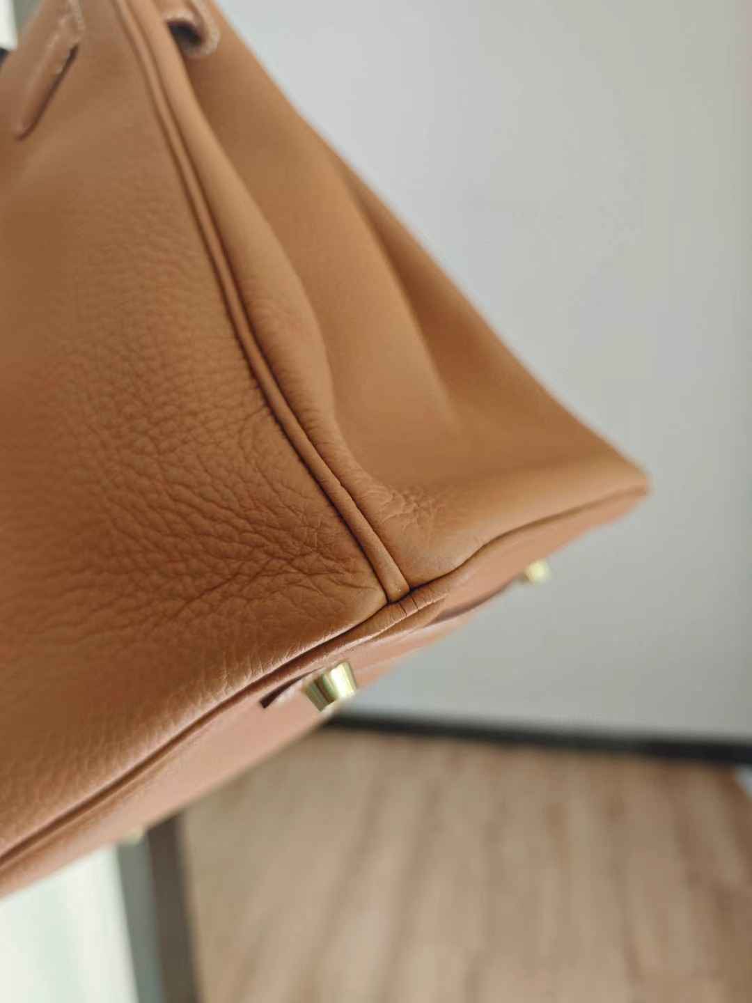 Pre-owned Certified Hermes Birkin 35 Golden Brown Togo with Golden Hardware, 2013 (Q), w/ lock&key, dust bag