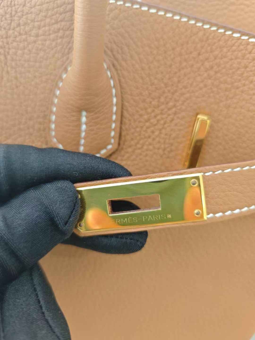 Pre-owned Certified Hermes Birkin 35 Golden Brown Togo with Golden Hardware, 2013 (Q), w/ lock&key, dust bag