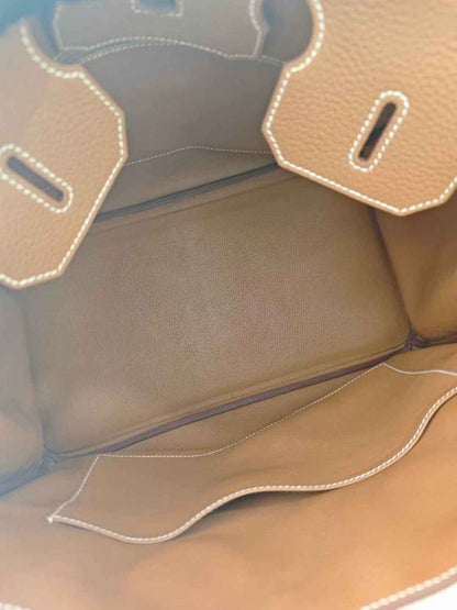 Pre-owned Certified Hermes Birkin 35 Golden Brown Togo with Golden Hardware, 2013 (Q), w/ lock&key, dust bag