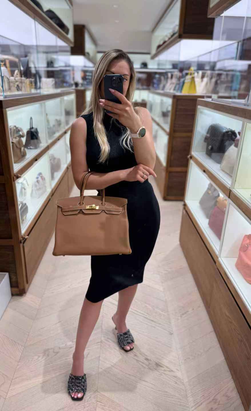 Pre-owned Certified Hermes Birkin 35 Golden Brown Togo with Golden Hardware, 2013 (Q), w/ lock&key, dust bag