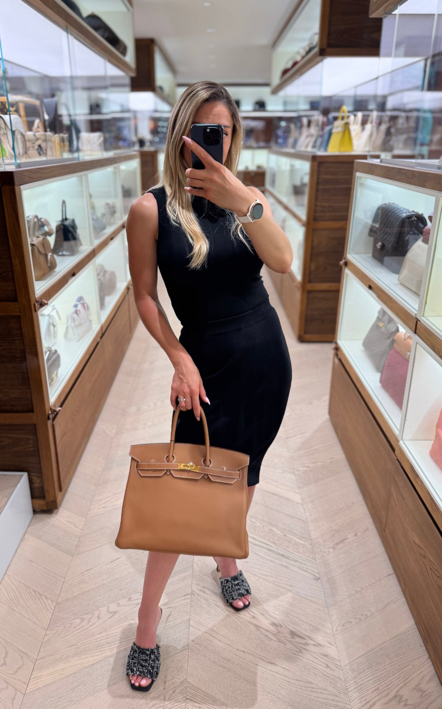 Pre-owned Certified Hermes Birkin 35 Golden Brown Togo with Golden Hardware, 2013 (Q), w/ lock&key, dust bag